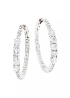 Adriana Orsini Loveall Sterling Silver & Cubic Zirconia Medium Hoop Earrings