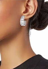 Adriana Orsini Mesmerize Rhodium-Plate & Cubic Zirconia Hoop Earrings