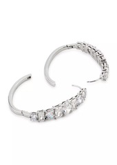 Adriana Orsini Mesmerize Rhodium-Plated & Cubic Zirconia Oval Hoop Earrings