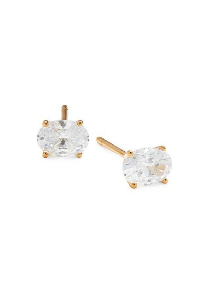 Adriana Orsini Modern Love 18K Goldplated Sterling SIlver & Cubic Zirconia Stud Earrings