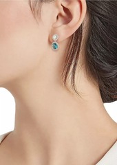 Adriana Orsini Modern Love Sterling Silver & Cubic Zirconia Halo Double-Drop Earrings
