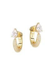 Adriana Orsini Muse 18K Goldplated & Cubic Zirconia Open Hoop Earrings