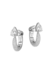 Adriana Orsini Muse Sterling Silver & Cubic Zirconia Open Hoop Earrings