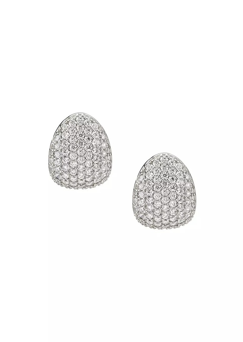 Adriana Orsini Pave Cubic Zirconia J Hoop Earrings