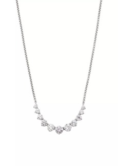 Adriana Orsini Perfect Rhodium-Plated & Cubic Zirconia Bar Tennis Necklace