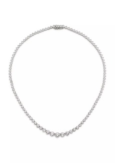 Adriana Orsini Perfect Rhodium-Plated & Cubic Zirconia Graduated Tennis Necklace