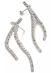 Adriana Orsini Perfect Rhodium-Plated & Cubic Zirconia Tennis Crossover Linear Earrings