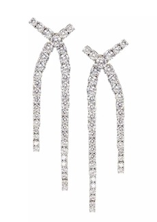 Adriana Orsini Perfect Rhodium-Plated & Cubic Zirconia Tennis Crossover Linear Earrings