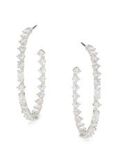 Adriana Orsini Prima Rhodium Plated & Cubic Zirconia Hoop Earrings