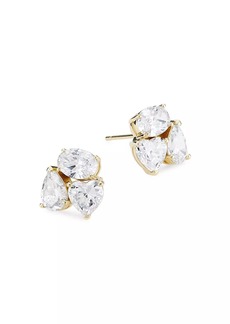 Adriana Orsini Real Love 18K-Gold-Plated & Cubic Zirconia Heart Cluster Stud Earrings