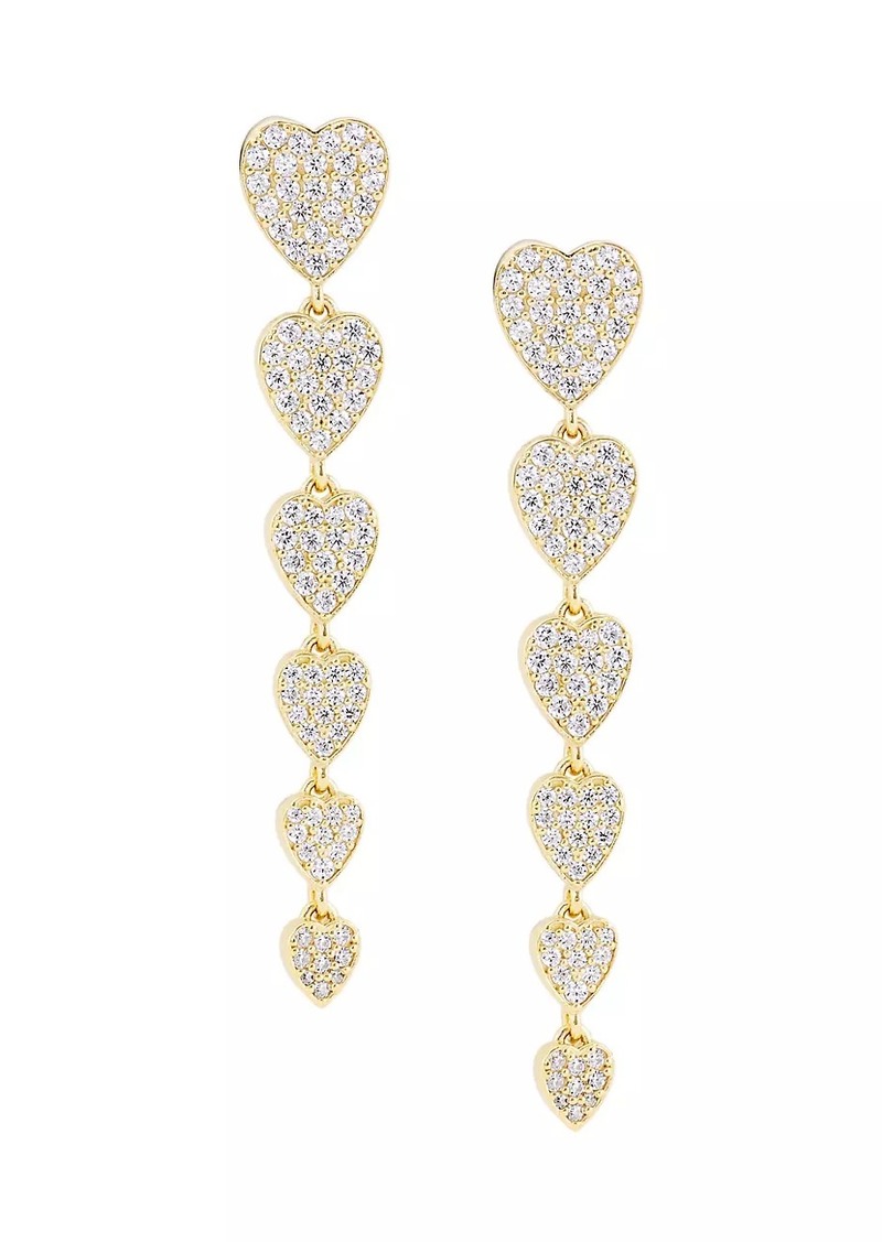 Adriana Orsini Real Love 18K-Gold-Plated & Cubic Zirconia Heart Drop Earrings