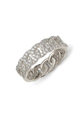 Adriana Orsini Rhodium-Plated Silver & Cubic Zirconia Curb Ring