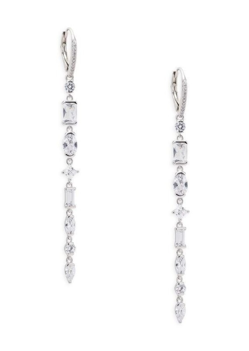 Adriana Orsini Rhodium Plated Sterling Silver & Cubic Zirconia Drop Earrings