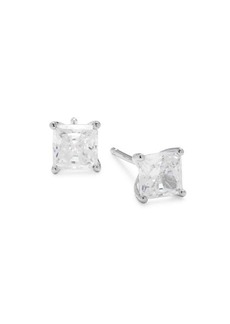Adriana Orsini Rhodium Plated Sterling Silver & Cubic Zirconia Square Stud Earrings