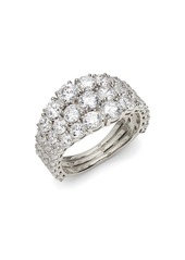 Adriana Orsini Rockslide Plated Silver & Cubic Zirconia Ring