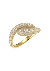 Adriana Orsini Spring Fling 18K Goldplated & Cubic Zirconia Puffed Bypass Ring