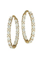Adriana Orsini Spring Fling 18K Goldplated & Cubic Zirconia Large Hoop Earrings