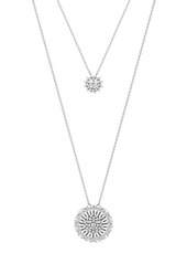 Adriana Orsini Svelte Rhodium-Plated Silver & Cubic Zirconia Layered Pendant Necklace