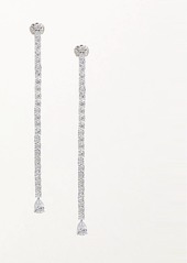 Adriana Orsini Svelte Rhodium-Plated Silver & Cubic Zirconia Linear Earrings