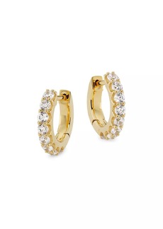 Adriana Orsini Tennis 18K-Gold-Plated & Cubic Zirconia Huggie Hoop Earrings