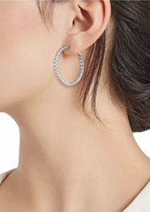 Adriana Orsini Tennis Perfect Sterling Silver Inside-Out Hoop Earrings