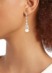 Adriana Orsini Versailles Rhodium-Plated, Cubic Zirconia & Cultured Freshwater Pearl Drop Earrings