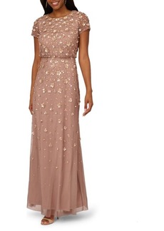 Adrianna Papell 3D Beaded Gown
