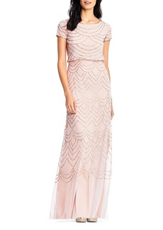 Adrianna Papell Beaded Blouson Gown