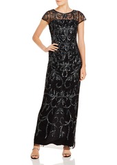 Adrianna Papell Beaded Column Gown