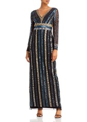 Adrianna Papell Beaded Column Gown