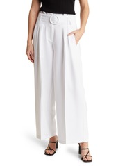 Adrianna Papell Belted Woven Pants in White at Nordstrom Rack
