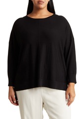Adrianna Papell Boat Neck Tunic Sweater in Black at Nordstrom Rack