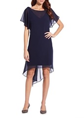 Adrianna Papell Chiffon Overlay High-Low Cocktail Dress