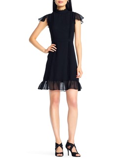 Adrianna Papell Chiffon Ruffle Dress in Black at Nordstrom Rack