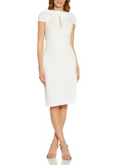 Adrianna Papell Crepe Tie Back Sheath Dress in Ivory at Nordstrom