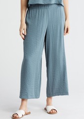 Adrianna Papell Crinkle Wide Leg Pull-On Pants in Pebble at Nordstrom Rack