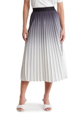 Adrianna Papell Dip Dye Pleated Skirt in Grey/Ivory Ombre Stripe at Nordstrom Rack