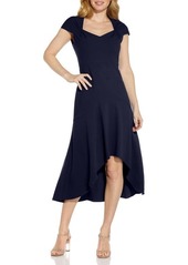 Adrianna Papell Divine Crepe Midi Cocktail Dress in Midnight at Nordstrom