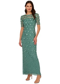 Adrianna Papell Embellished Floral Sheath Dress - Greenslate