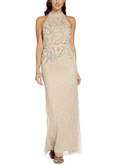 Adrianna Papell Embellished Halter Gown