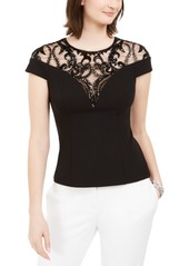 Adrianna Papell Embellished Illusion Top