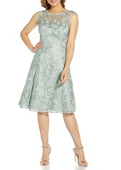 Adrianna Papell Embroidered Cocktail Dress in Champagne Rose at Nordstrom