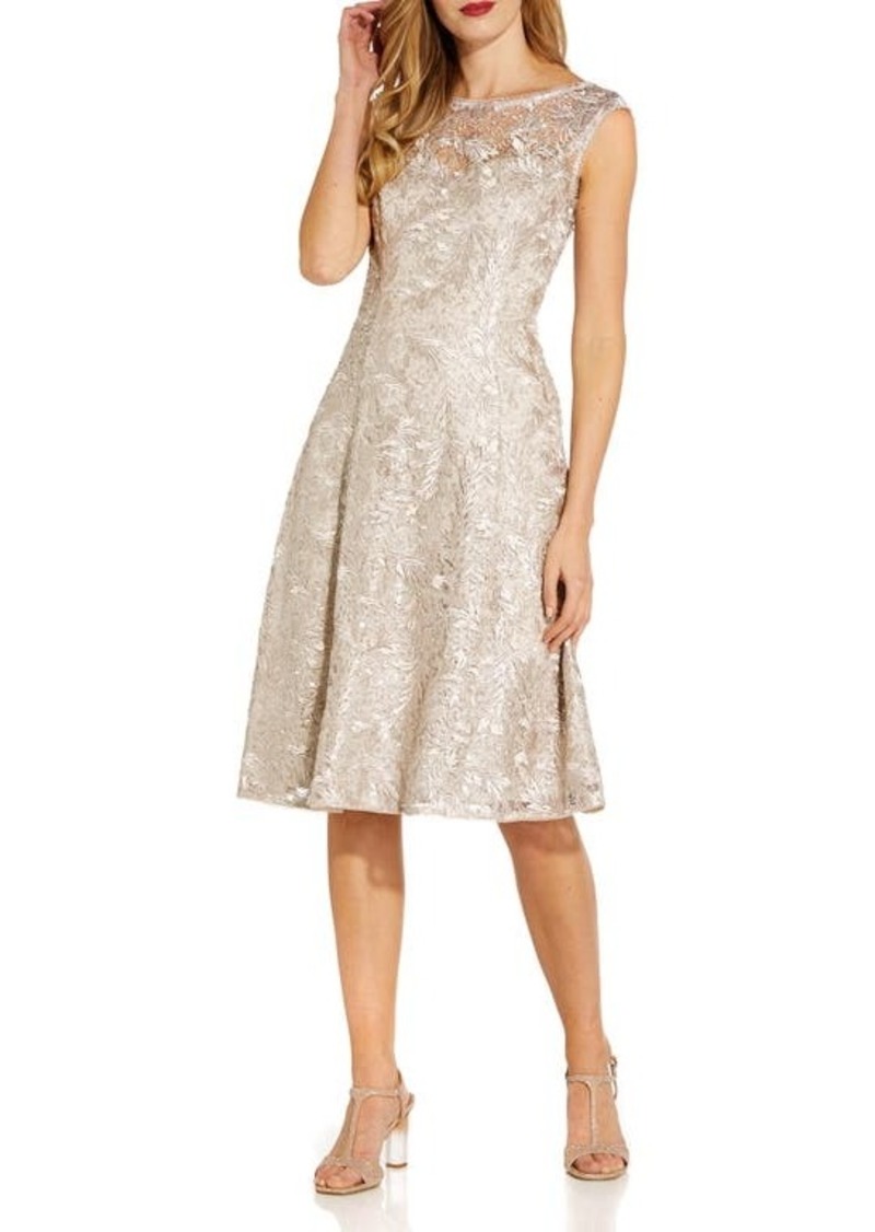 Adrianna Papell Embroidered Cocktail Dress