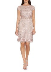 Adrianna Papell Embroidered Lace A-Line Dress