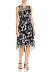 Adrianna Papell Embroidered Lace Midi Dress 