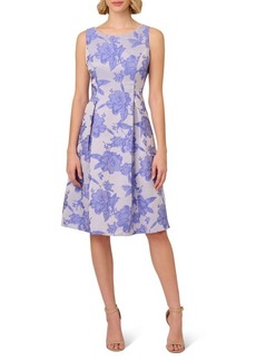 Adrianna Papell Floral Jacquard A-Line Dress