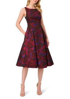Adrianna Papell Floral Jacquard Fit & Flare Cocktail Dress