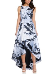 Adrianna Papell Floral Jacquard High-Low Gown