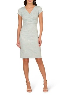 Adrianna Papell Floral Jacquard Sheath Cocktail Dress