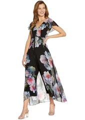 Adrianna Papell Floral Print Jumpsuit - Black Multi